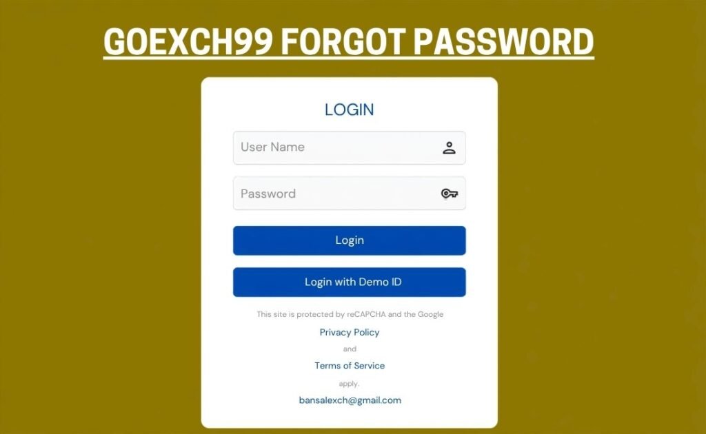 goexch99 Forgot password